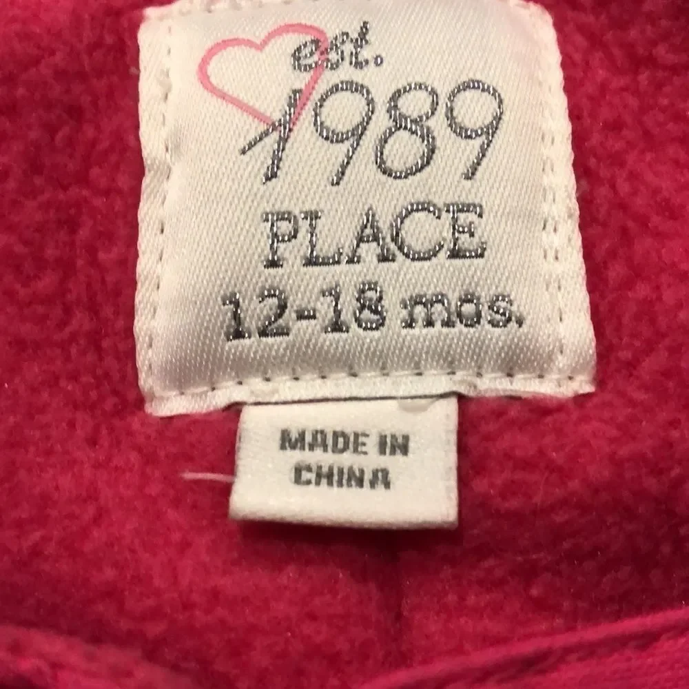 1989 place girls pink bib snow pants size 12-18 months .